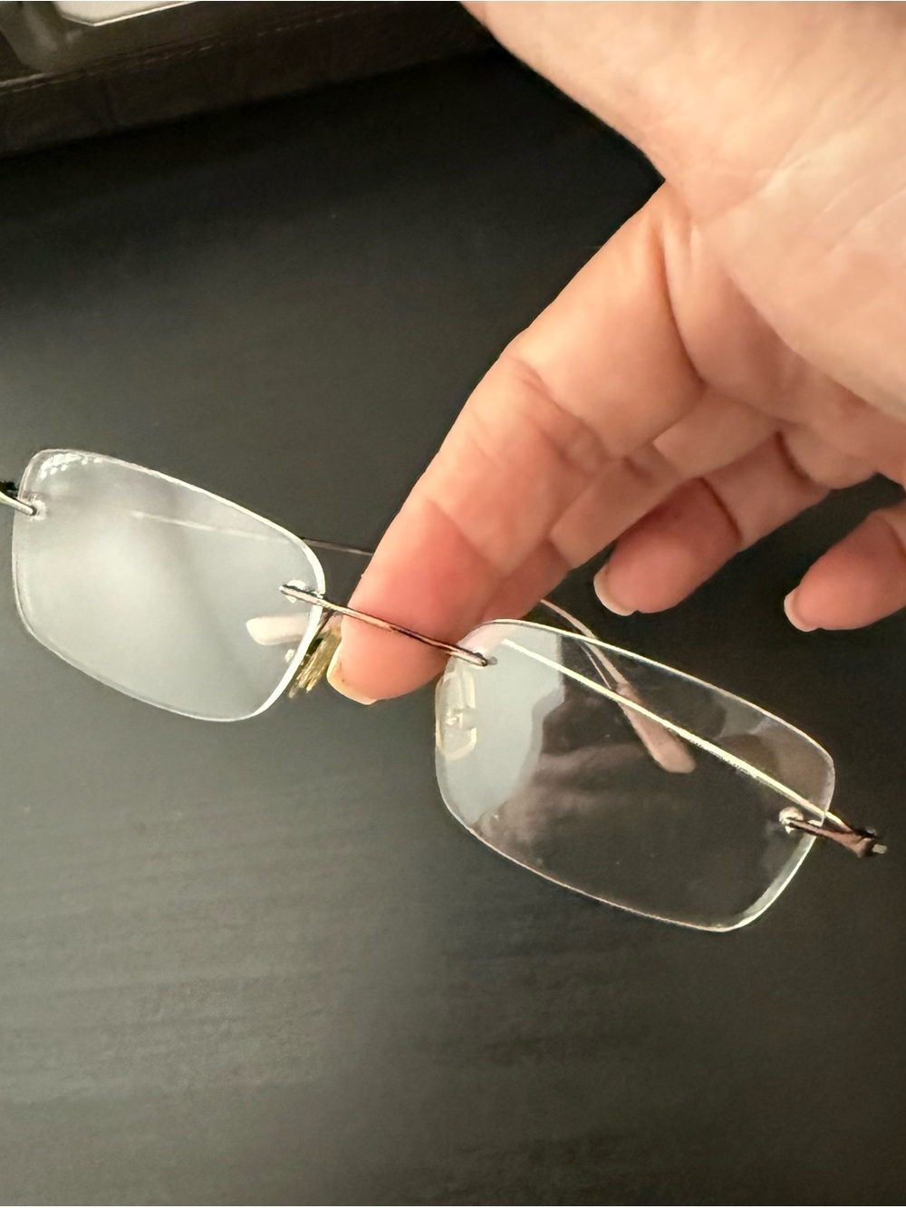 Calvin Klein Rimless Frame - Titanium and Clear - Picture 2 of 5